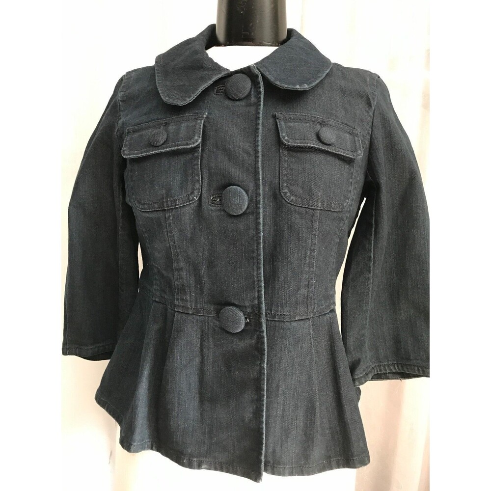 Ann Taylor Women's Jacket Denim 3/4 Length Sleeve Size 4